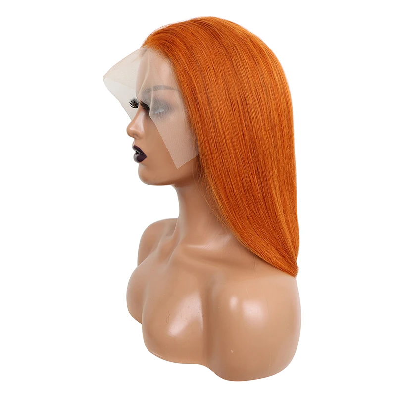 Lace Front Short Bob Wig Indian #350 13X4 Straight Lace Transparent Frontal Wigs Human Hair For Black Woman