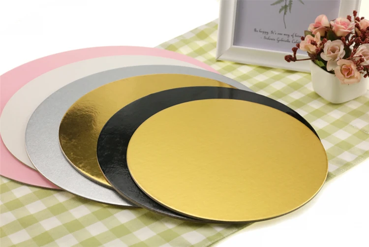 Под заказ оптовая продажа многоразмерные бумажные подставки для десертов муссов бумажный поднос торта из золотой фольги