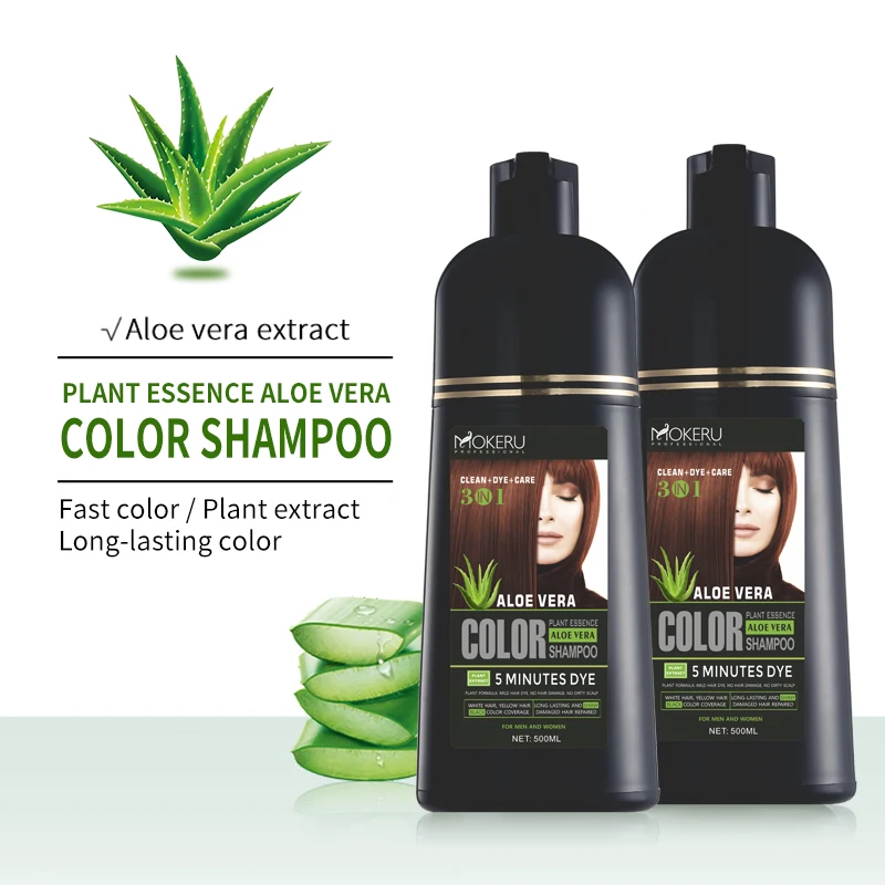 Wholesale Arabic Hair Dye Men Aloe Vera Hair Dye Color Shampoo 3 in 1 Permanent Hair Dye