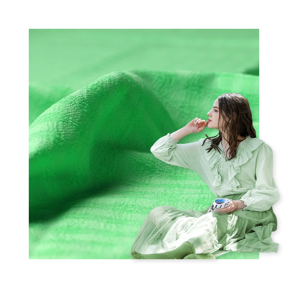 Brand new design polyester spandex elastic seersucker crepe shirt fabric