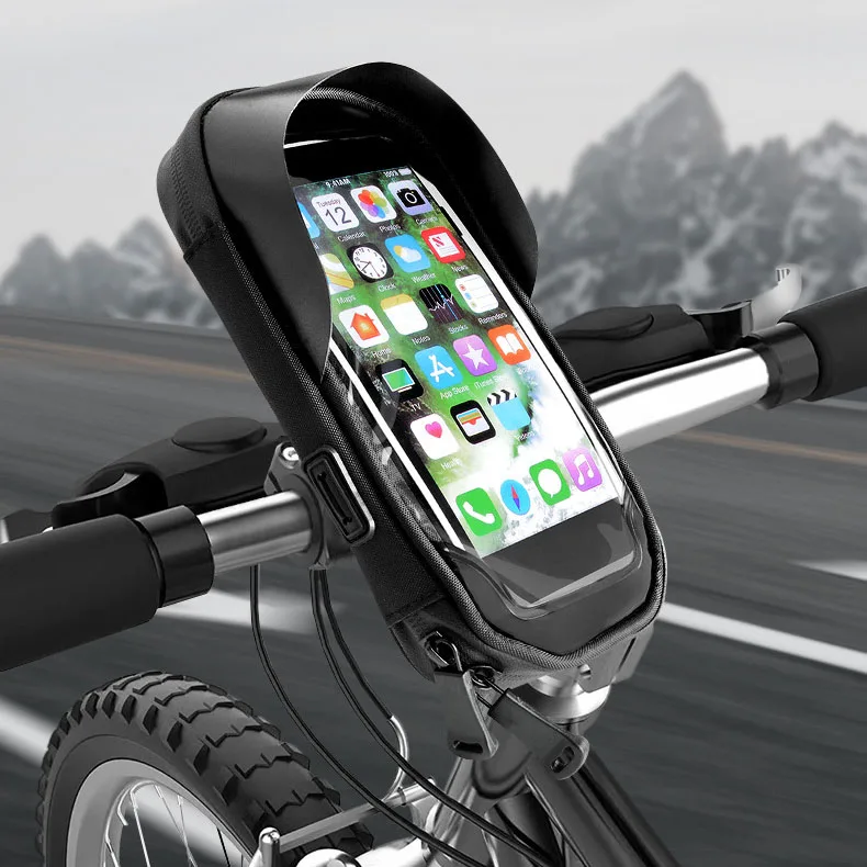 Touch Screen Handlebar Bag Bicycle Motorcycle Cycling Front Tube Frame Bag Waterproof Upgraded Adjustable Phone Holder Case