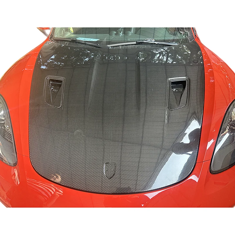 Dry Carbon Fiber PD GT4 RS Style Engine Cover Hood For Porsche 718 981 991 Upgrade GT4RS Engine Valve Cover