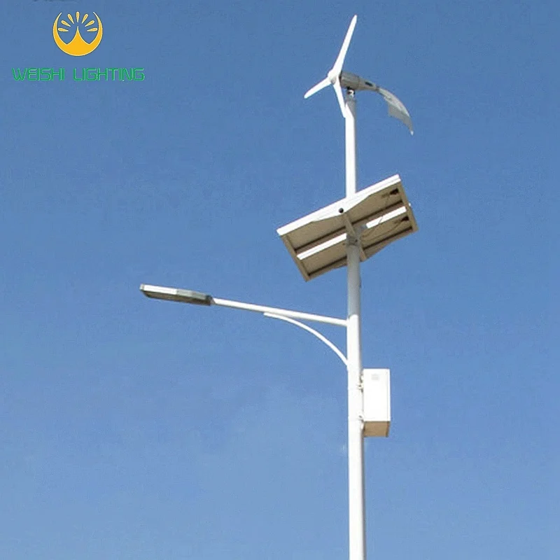 Outdoor IP65 High Power Solar Lithium Battery Powered Street Light Wind Solar Hybrid LED Street Light 80 90 100 120 150 200 watt