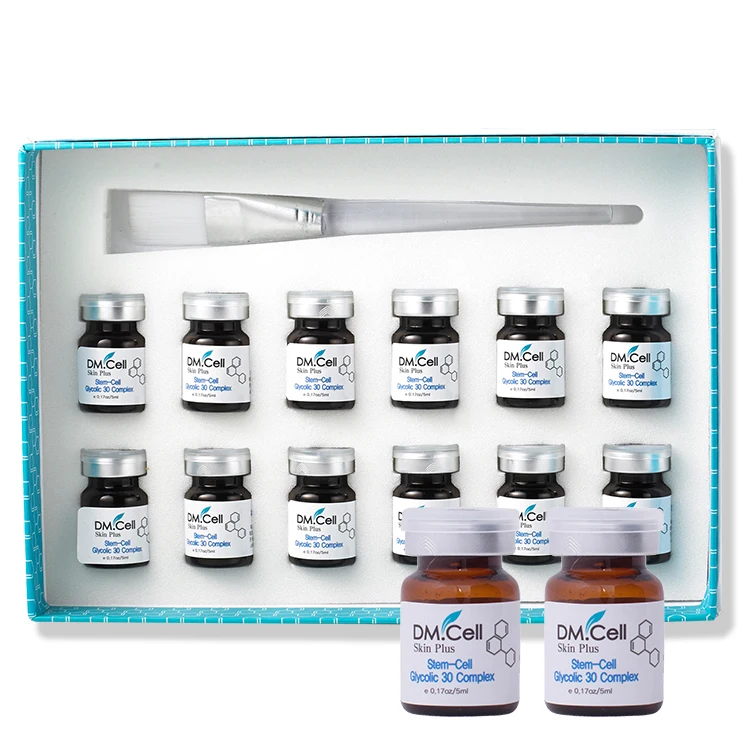 DMCELL Glycolic 30% Stem cell complex (5ml*12pcs / 1Box) Skin Cell Regeneration and Protection stem Cell Complex Essence