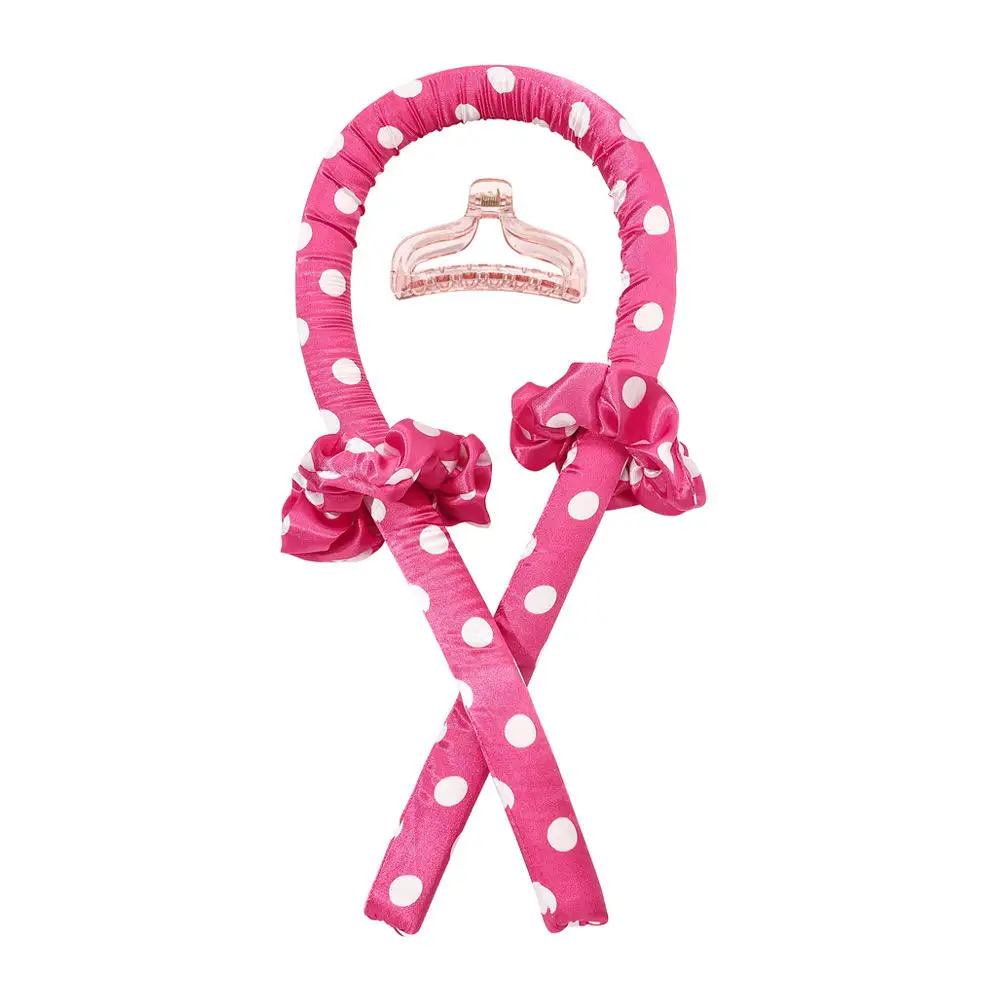 Lazy Magic Soft Iron Heatless Silk Sleeping Hair Roller Wave No Heat Hair Curls Rod Curler with Scrunchies Silk Hair Curler