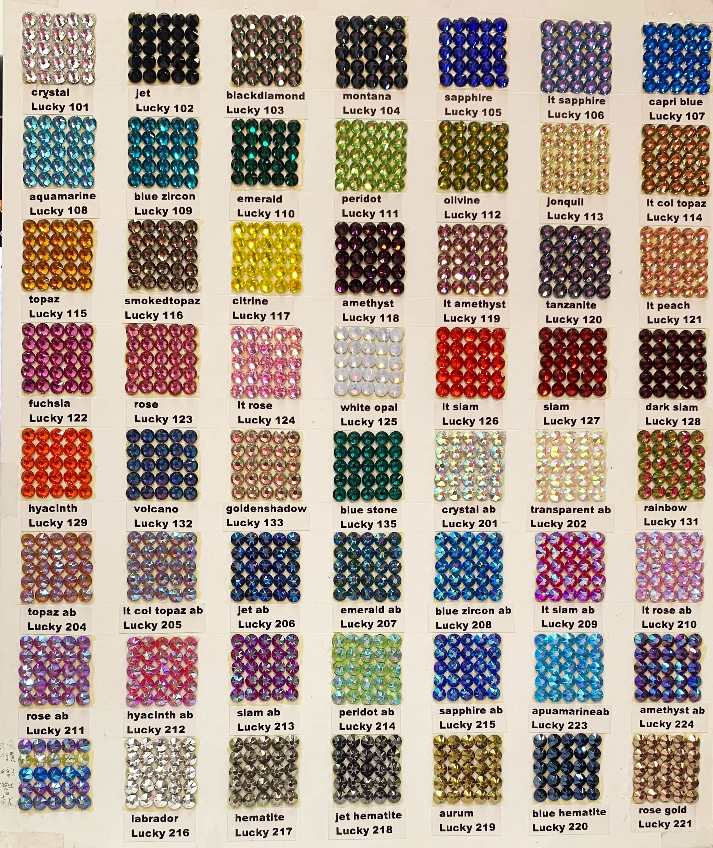 Lucky factory 2078# 60 colors 8+8 cuts hot fix crystal hot fix stone rhinestone strass with glue  for garment