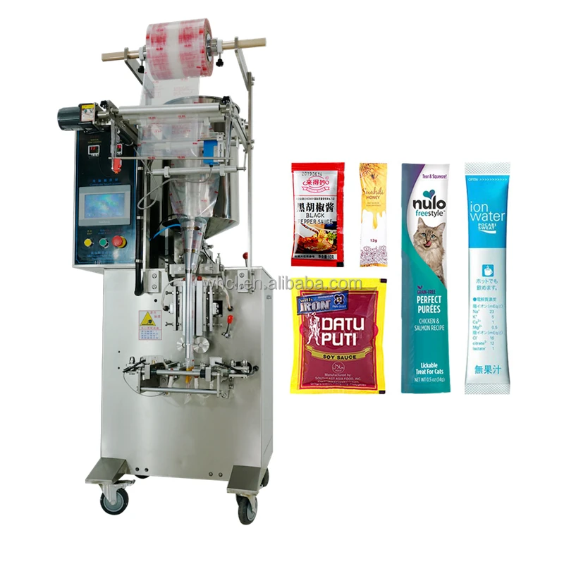 Vertical 4 Sides Sealed Filling Tomato Tamarind Stick Chocolate Paste Sauce Sachet Filling Packaging Machine