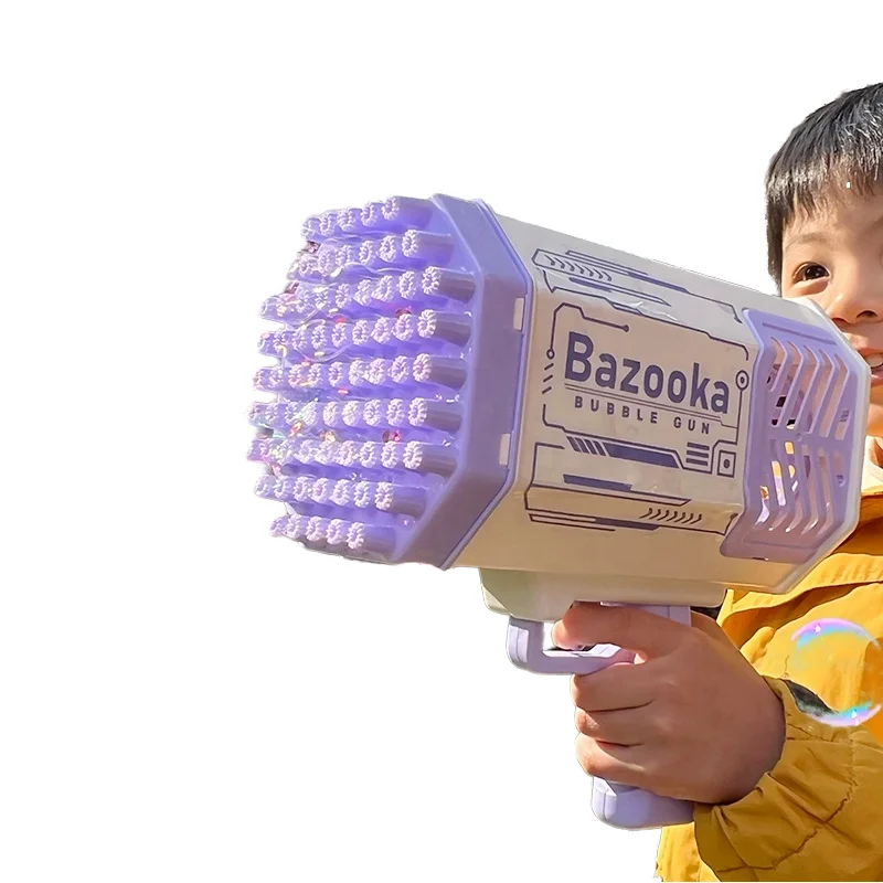 69 Holes Bubble Gun Automatic Bubbles Machine Rocket Launcher Shape Blower Soap Toys for Kid Party Supplies