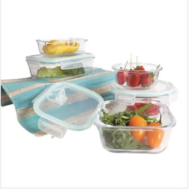 Kitchen container set High Borosilicate Glass Vacuum Food Storage Container Lunch Box With Lids lunch box