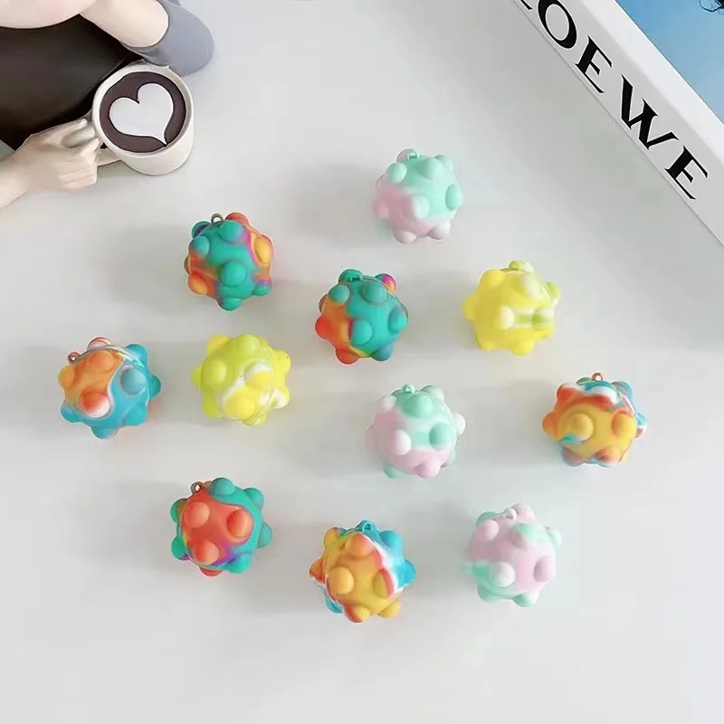 Bpa Free Squeeze Bubble Toy Silicone Sensory Stress Relief Ball Fidget Toys Decompression Relief Squeeze Bubble Toys Balls