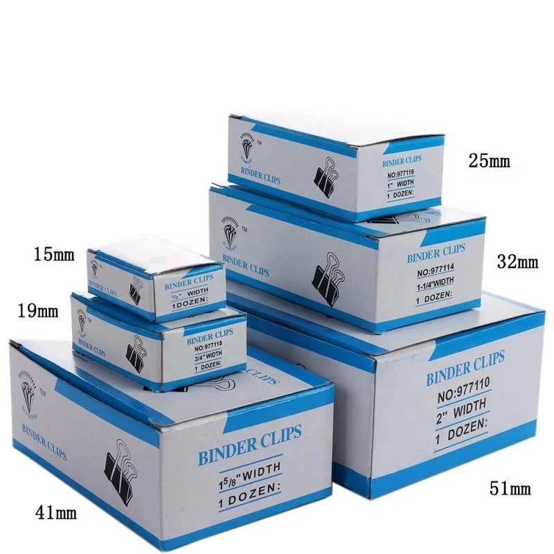 Black Long Tail Office Clips 25mm Metal butterfly Binder for