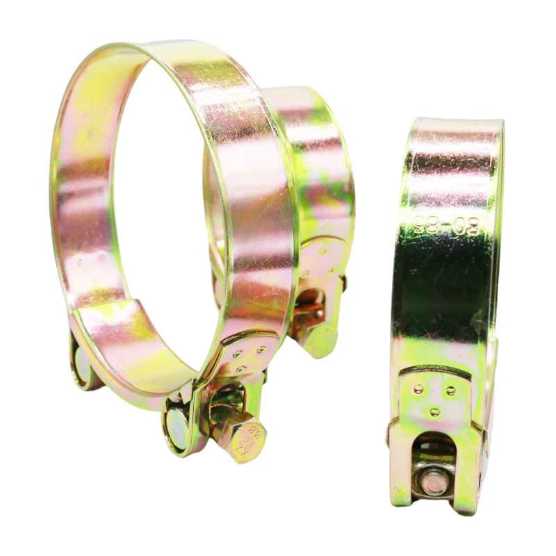 Yellow Galvanized Iron Heavy Duty Hose Clamp Single Bolt European Style Hose Clamp