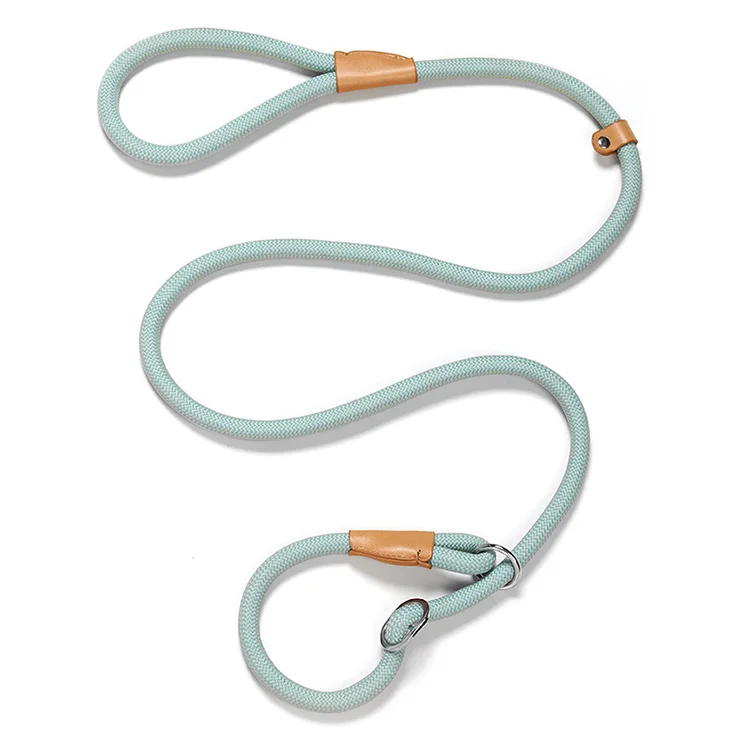 Manufacturing Pet Products Custom Printed Logo Luxury ECO Nylon Soft Rope Big Dog Slip Leash Handmade Accepted ODM/OEM Pet Lead