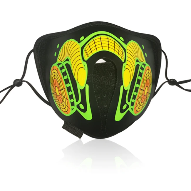 Electric syllable carnival voice-controlled luminous mask Halloween disco dancing voice-controlled luminous mask