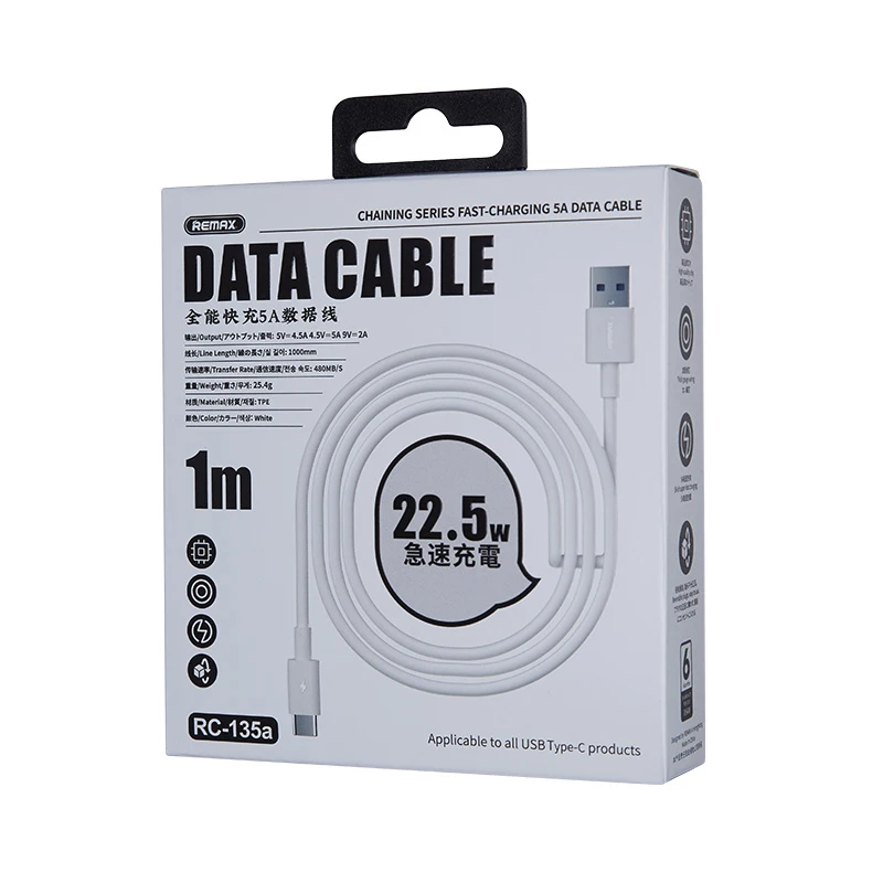 Remax Join Us RC-175C New Arrivals 3.0 100W Flash charger Type-C to Type-C fast cable data cable usb fast charging