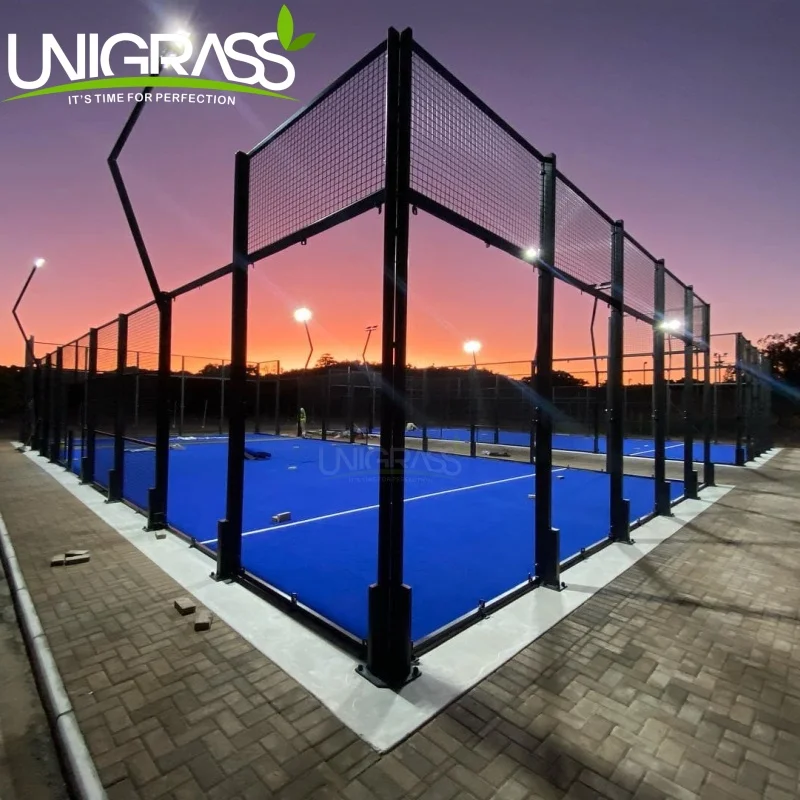 UNI Customized Manufacturer of full set Padel Tennis Court  with 100% PE material artificial grass