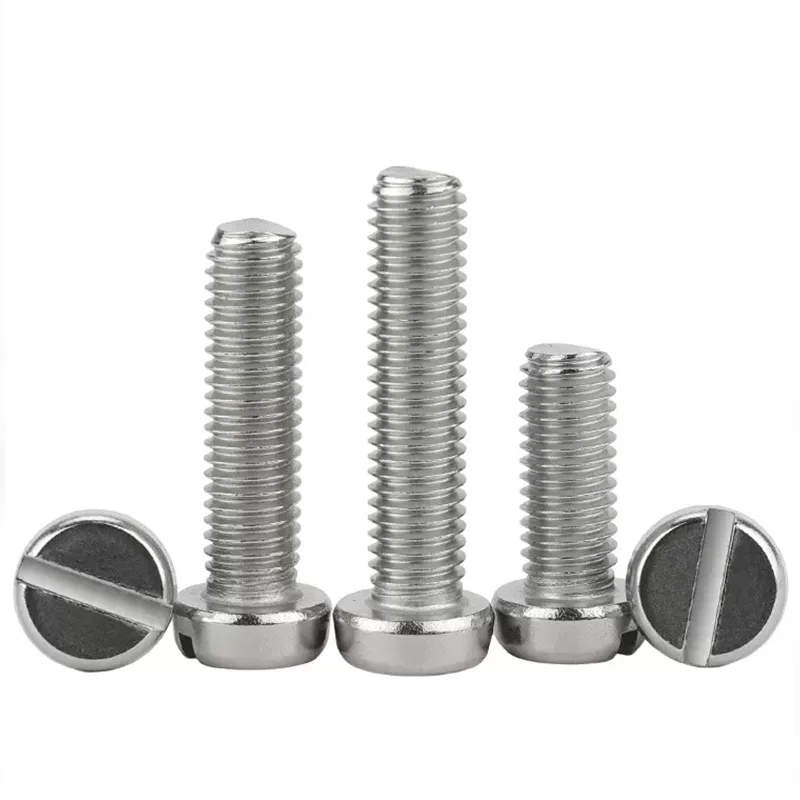 Customised 304 stainless steel pan head slotted screw flat head round head slotted screw M1.6 M2 M3 M4 M5 M6 M8 M10