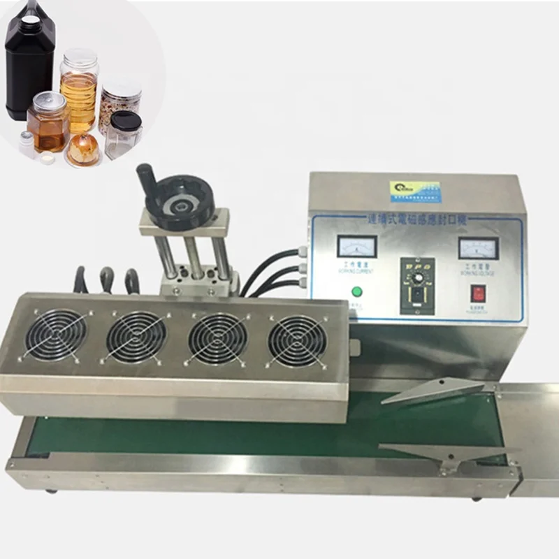 35-85mm Electromagnetic Continuous Heat Induction Sealer Aluminum Foil Film Honey Plastic Bottle Capping Sealing Machine