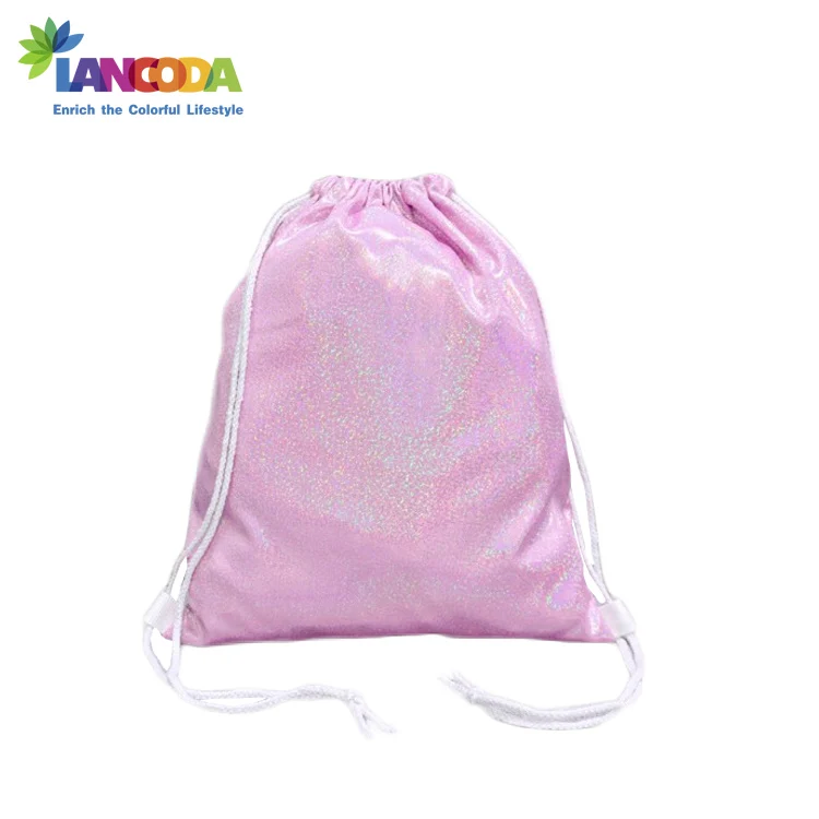 Gold Silver Pink Sublimation Drawstring GYM Bag Backpack