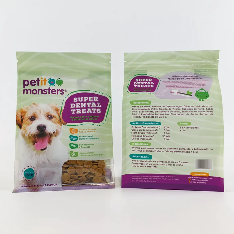Resealable 250g 16oz PET Snack Dog Cat treat Dry food packaging 1KG smell proof Mylar bags Zipper Flat bottom Stand up pouches