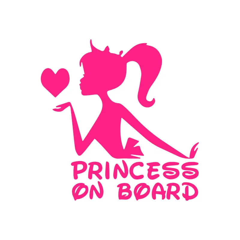 Car exterior decor vinyl decal lady sticker pink princess on board sticker