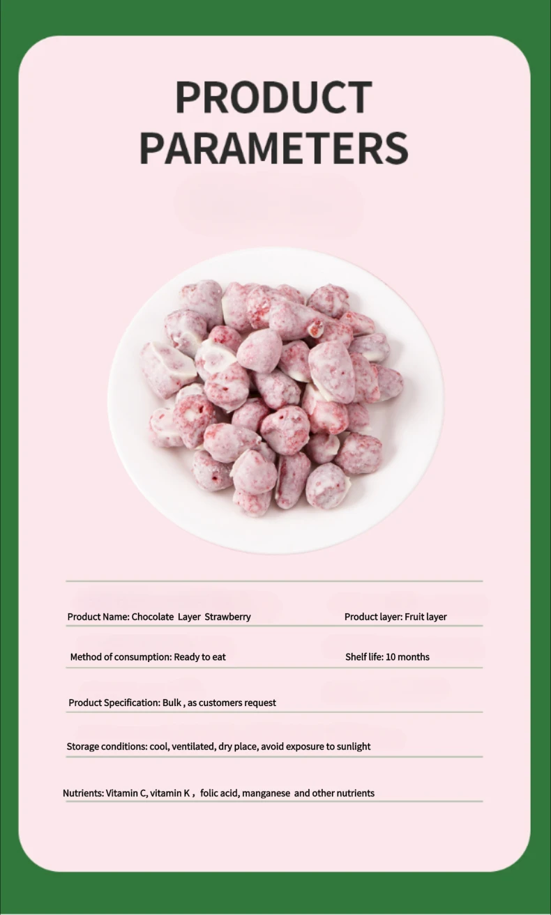 Bulk Wholesale China Dry Fruit Crispy FD Strawberry Chocolate Covered Dried Fruit