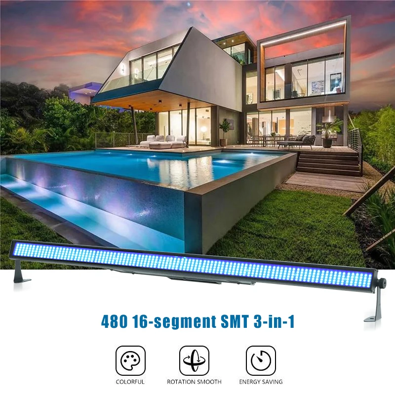 480 3in1 SMT LED Stage Dimmable Wall Washer Lights Color Changing DJ Light Bar Control Uplight Wedding Party Stage Lighting