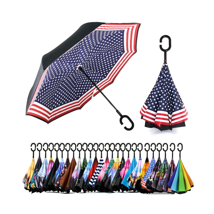 Self Stand Upside-Down cheap umbrellas made china suppliers c handle umbrella