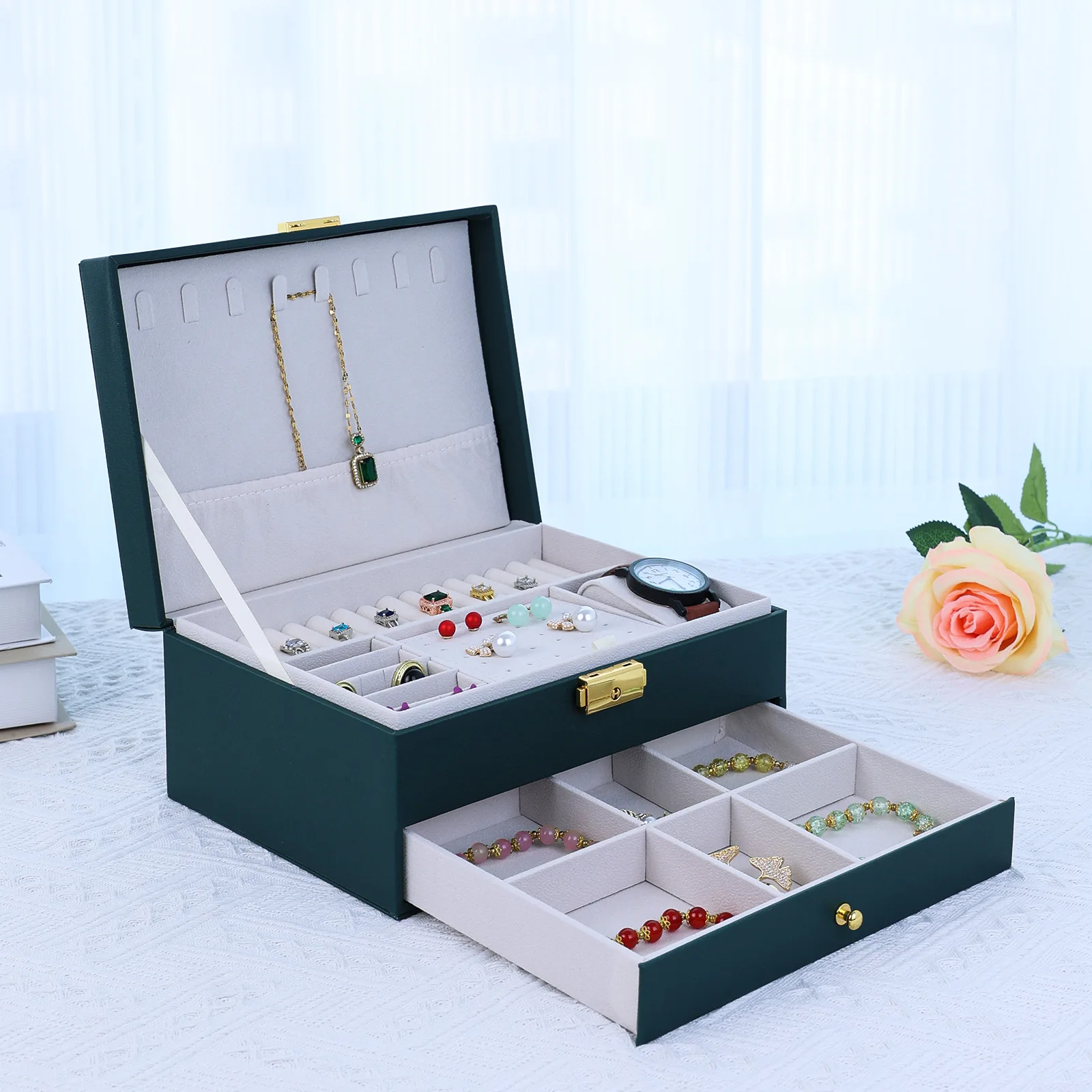 Wholesale Textured Jewelry Box Packaging Luxury Jewelry Box  Fashion Designed Jewelry Decorative Boxes