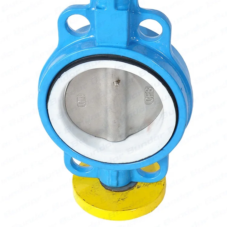Bundor 4 Inch Pneumatic Butterfly Valve Wafer Type Butterfly Valve