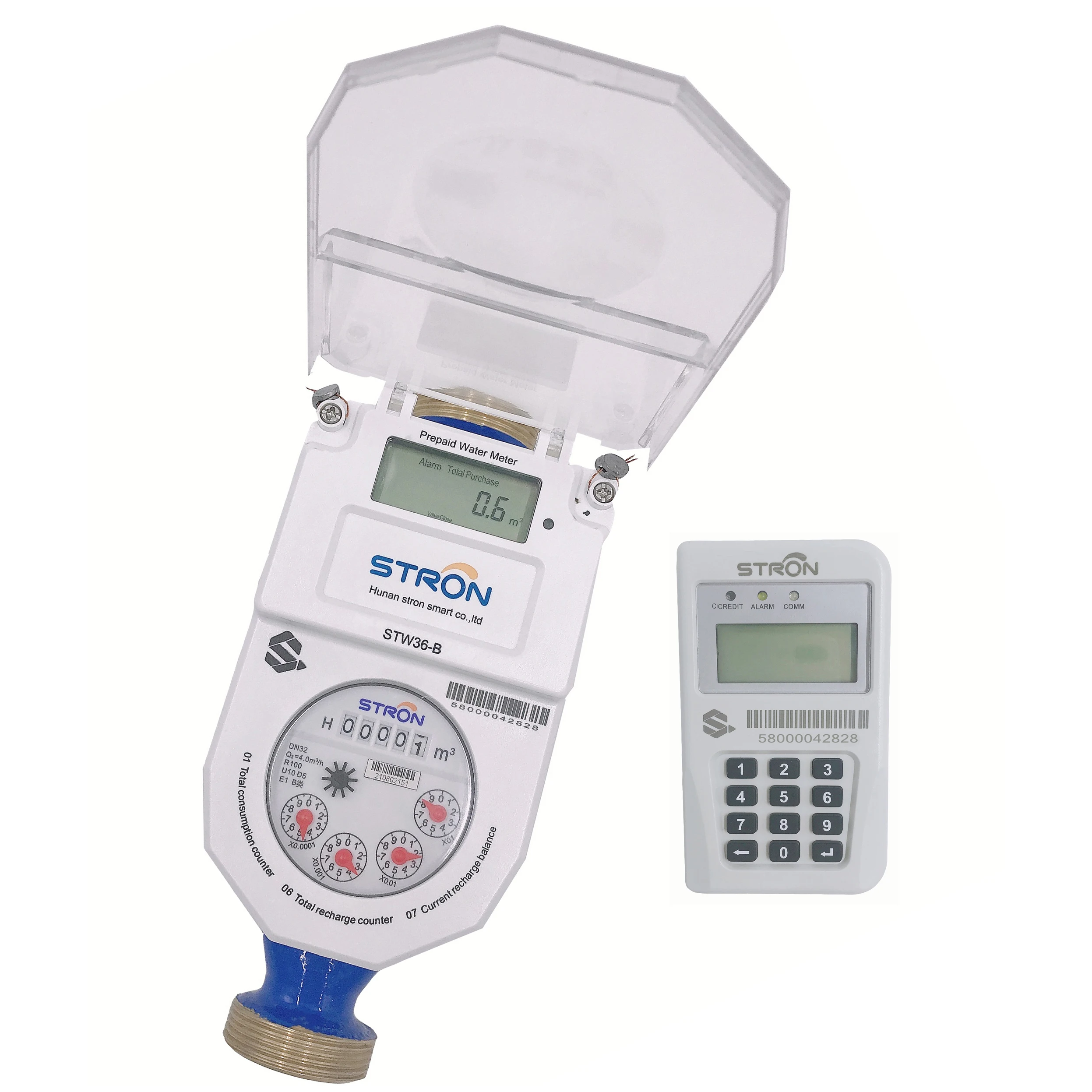 IP68 split STS prepaid water meter wireless communication RF lora with vending system