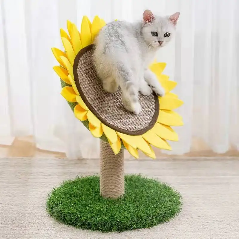 Sunflower Cat Scratcher Grind Claws Play indoor Toy Bite Resistant Natural Hemp Rope Sisal Cat Tree