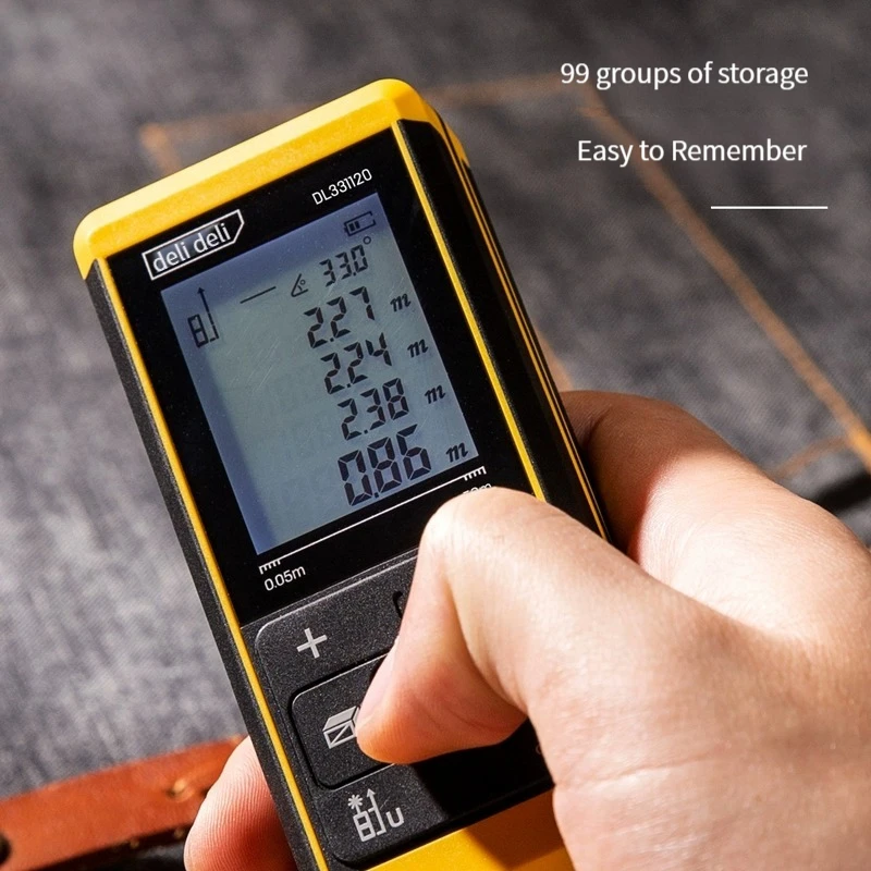 Upscale Spiffy Deli DL331100P Handheld Rangefinder High Precision Electronic Ruler Home Infrared Room Meter 40-120m Room Measuring Instrument