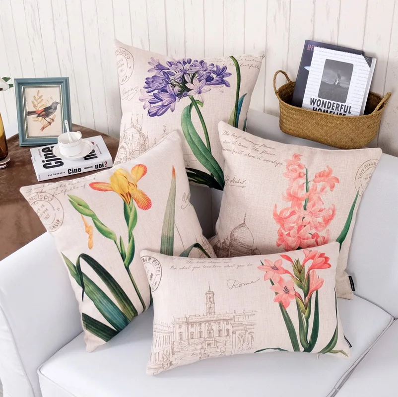 High Quality pillow cover Luxury country flower And bird  Cushion Cover Throw Pillows For Home Decor