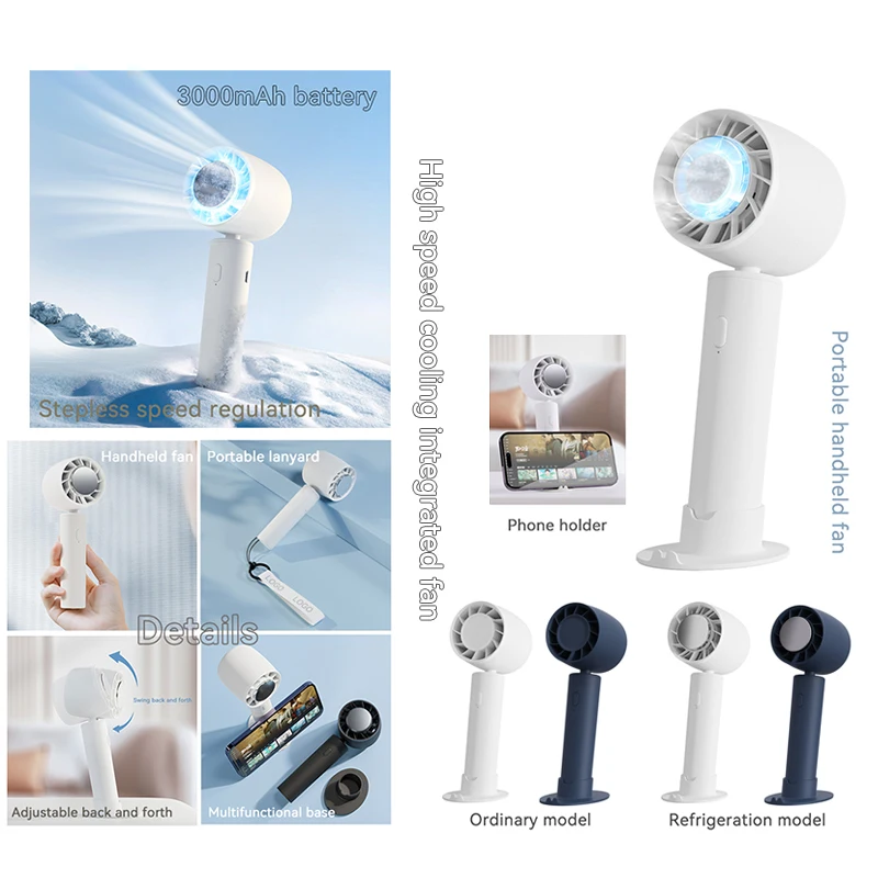 High Speed Handheld Table Fan Summer Must Have Rechargeable Battery Portable Ice Cooling Usb Mini Fan