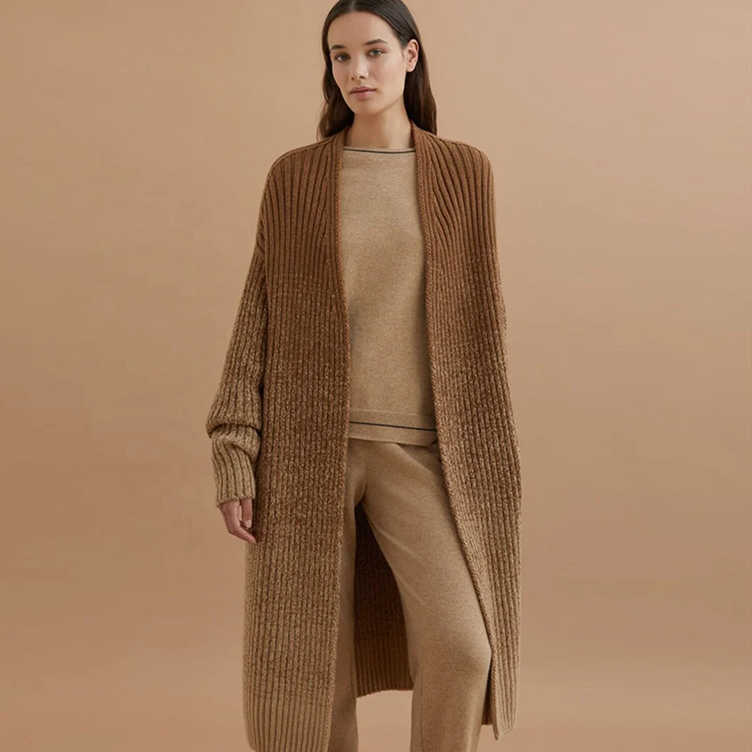 Sweater Coat Designer Plus Size Coats Womens Wool Cashmere Sweaters Long Cardigan 2023 The New Custom Rib Knitted Casual Winter
