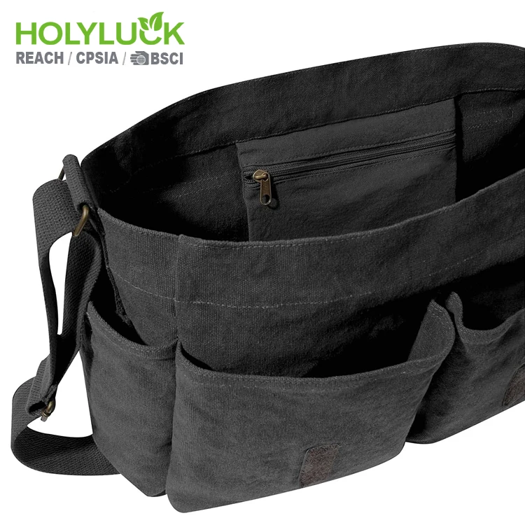 Comfortable custom designer crossbody vintage messenger bags shoulder canvas messenger bag for men