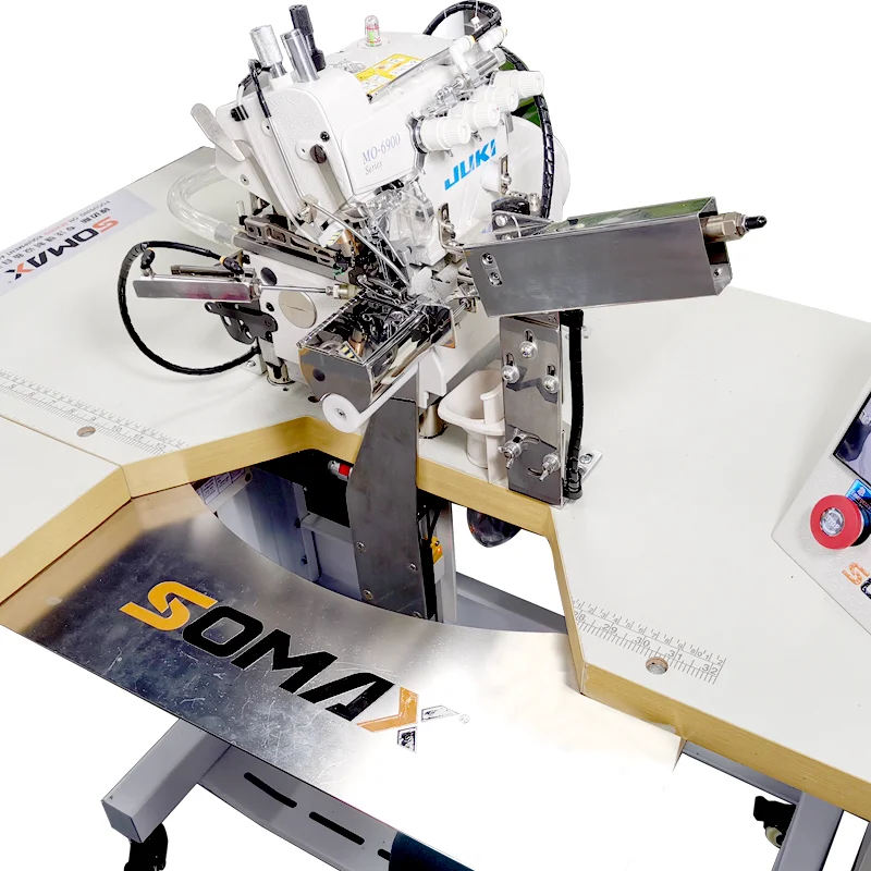 Factory supply hot SOMAX SM-02  Automatic hoodies uniform sleepwear rib cuff stitching industrial robot garments sewing machine