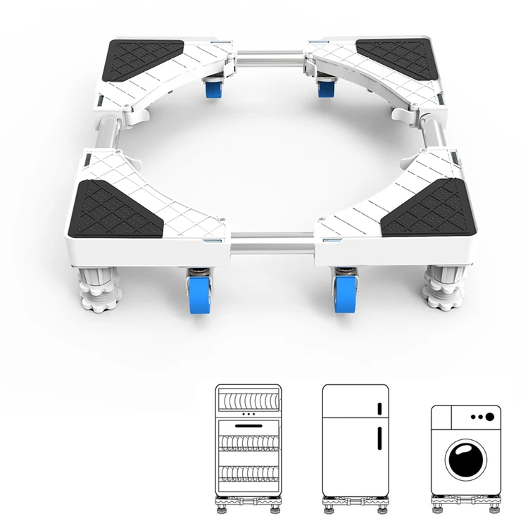 
Adjustable movable front load washing machine trolley 