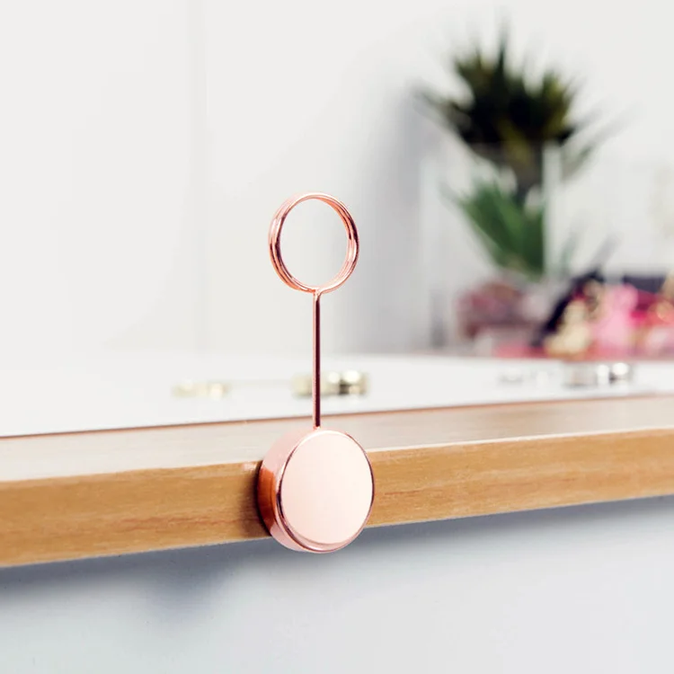 NEW item Creative hole-free wall metal stickers note clip wall display photo message memo clips