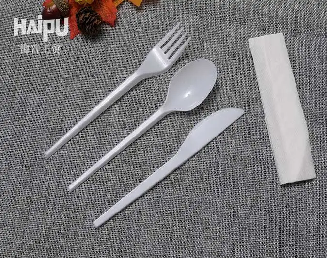 White PS disposable plastic kitchenware