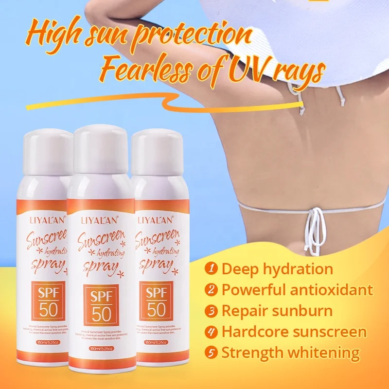 Korean Private Label Long Lasting Whiten Moisturizing SPF 50 Sunscreen Spray