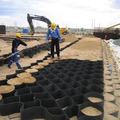 Smooth and Perforated geocelula Cellular System HDPE geocell for Roadbed Slope Retaining Wall
