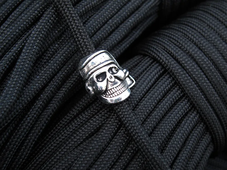 Pirate Beads Skull Pendants For DIY Accessories Outdoor Knife Lanyard Keychain Paracord Bracelets