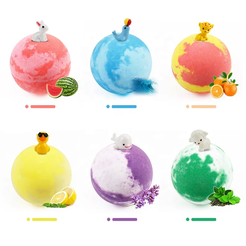 bath bombs with toys wholesale Exploding toy bath Salt ball Children bubble tub 100g Colourful Bulk cheap bath ball wholesale