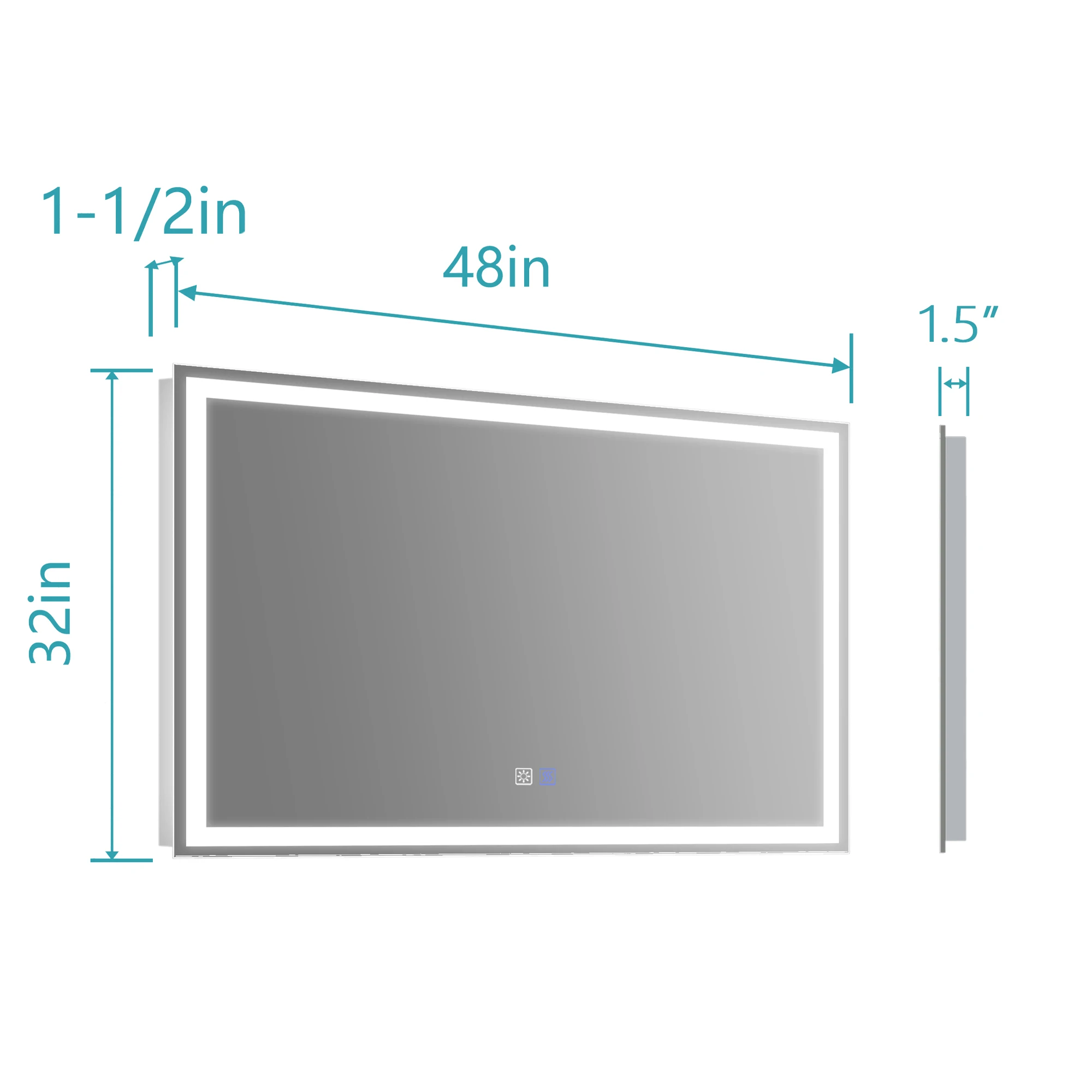 LED Bathroom Mirror Wall Mounted Anti Fog Frameless Lighted Smart Mirror Frameless Mirror Touch Screen