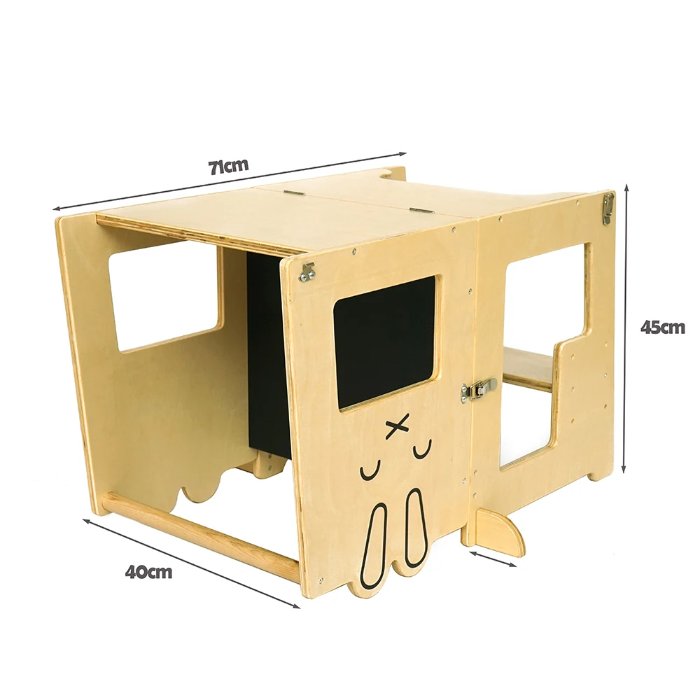 Classic wood modern step up folding stool children foldable kitchen helper kids learning tower