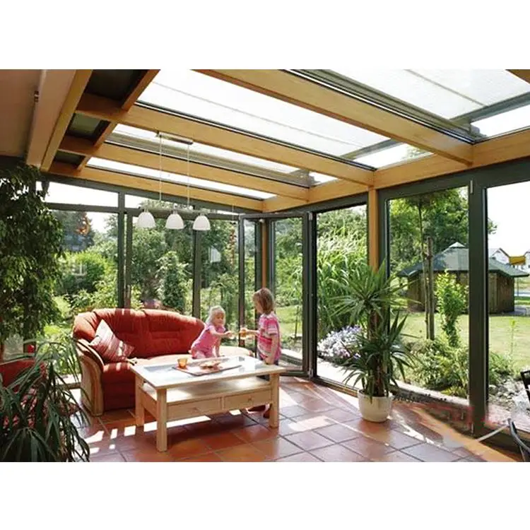 sunrooms & glass houses noise insulation broken bridge aluminum sealing balcony sun room outdoor aluminum alloy glass greenhouse