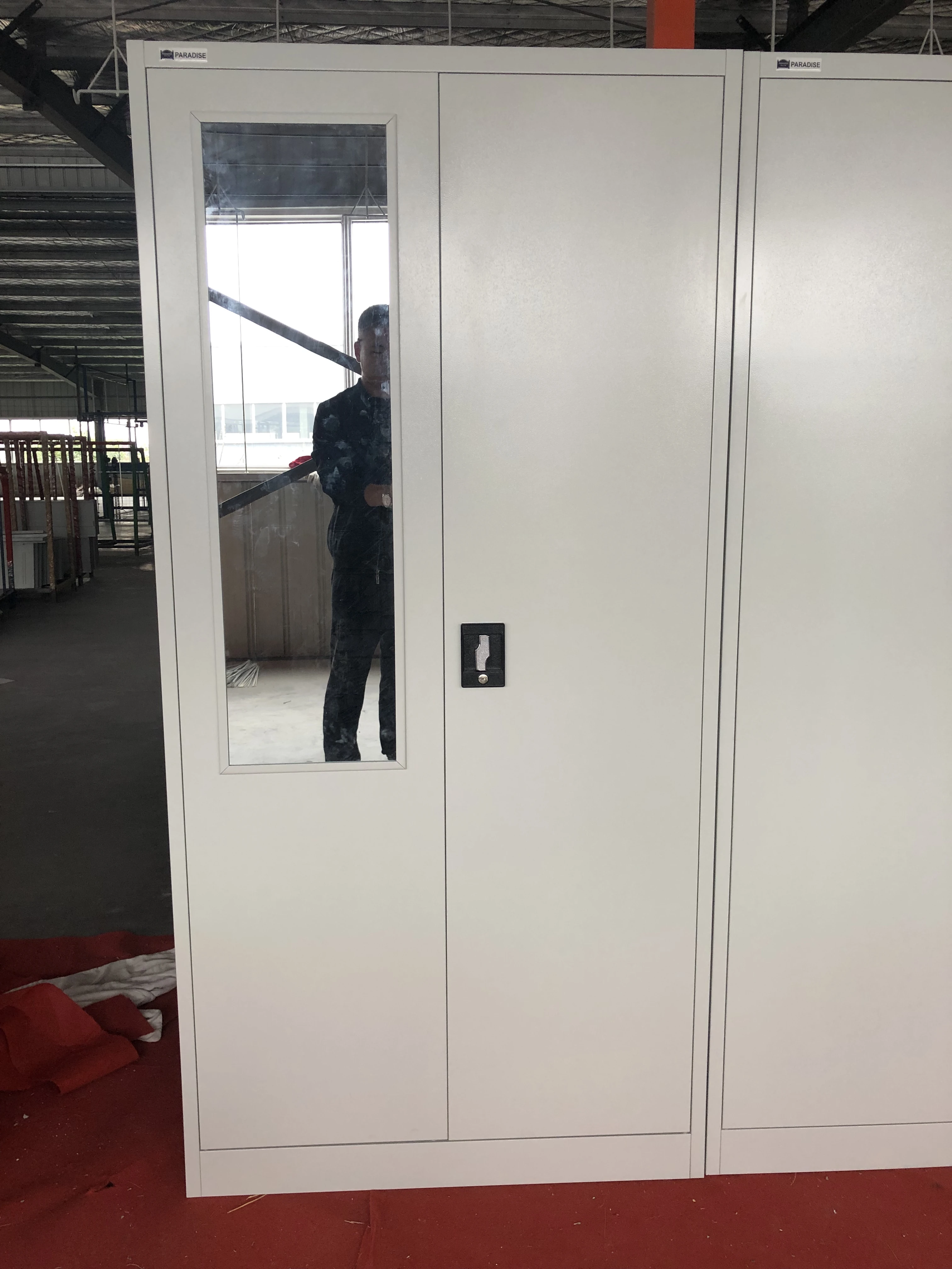 Новая мебель, 2 распашных двери, стальной шкаф с зеркалом для хранения, металлический шкаф