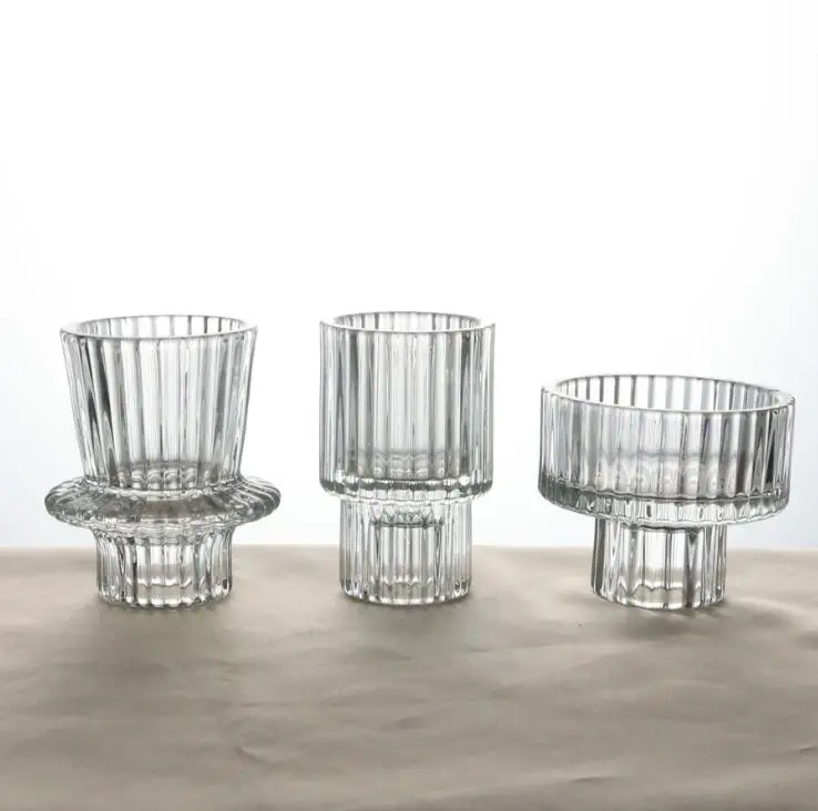 Glass Pillar & Taper Candle Holders Wedding Centerpieces Candlestick Holder